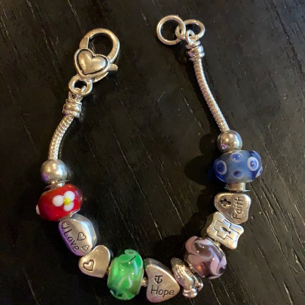 Hope, Peace, Love charm bracelet